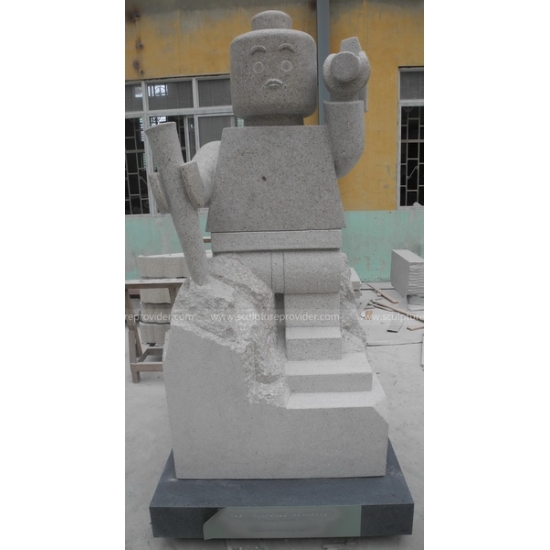 Granite Lego Sculpture Figure Sculpture, Granite Outdoor Sculpture, Granite decorative Sculpture